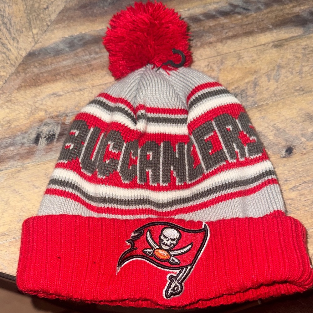 NFL Buccaneers Red and Gray Knit Hat